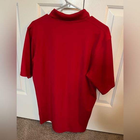 Under Armour Mens Medium Polo 1/4 button shirt Red - Picture 2 of 5